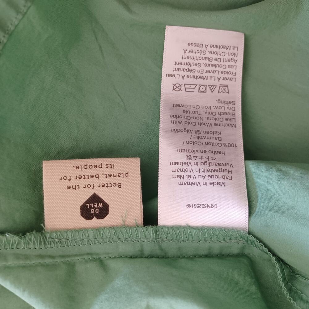 NWT Madewell Square Neck Pleat Sleeve Top Pale Evergreen S - Picture 8 of 12